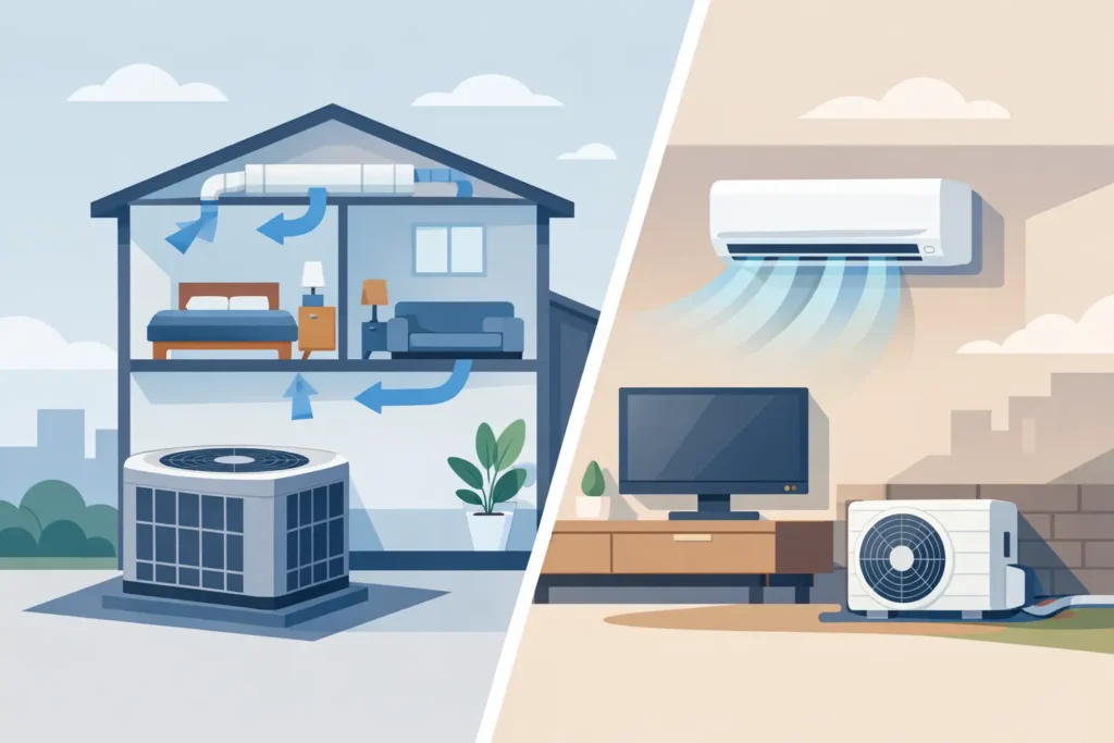 Central Air vs Ductless Systems